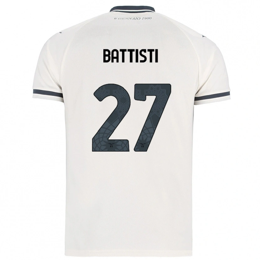 Danxen Dame Valerio Battisti #27 Hvit Marineblå Bortetrøye Drakt Trøye 2025/26 Skjorter T-Skjorte
