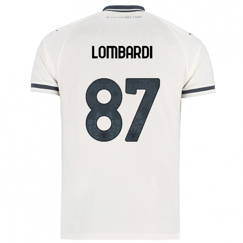 Danxen Dame Cristiano Lombardi #87 Hvit Marineblå Bortetrøye Drakt Trøye 2025/26 Skjorter T-Skjorte