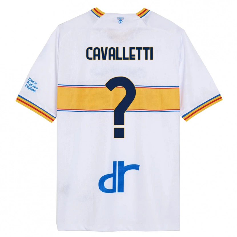Danxen Dame Cristian Cavalletti #0 Hvit Gul Bortetrøye Drakt Trøye 2025/26 Skjorter T-Skjorte