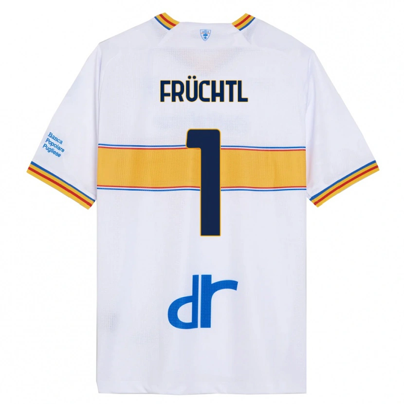 Danxen Dame Christian Früchtl #1 Hvit Gul Bortetrøye Drakt Trøye 2025/26 Skjorter T-Skjorte