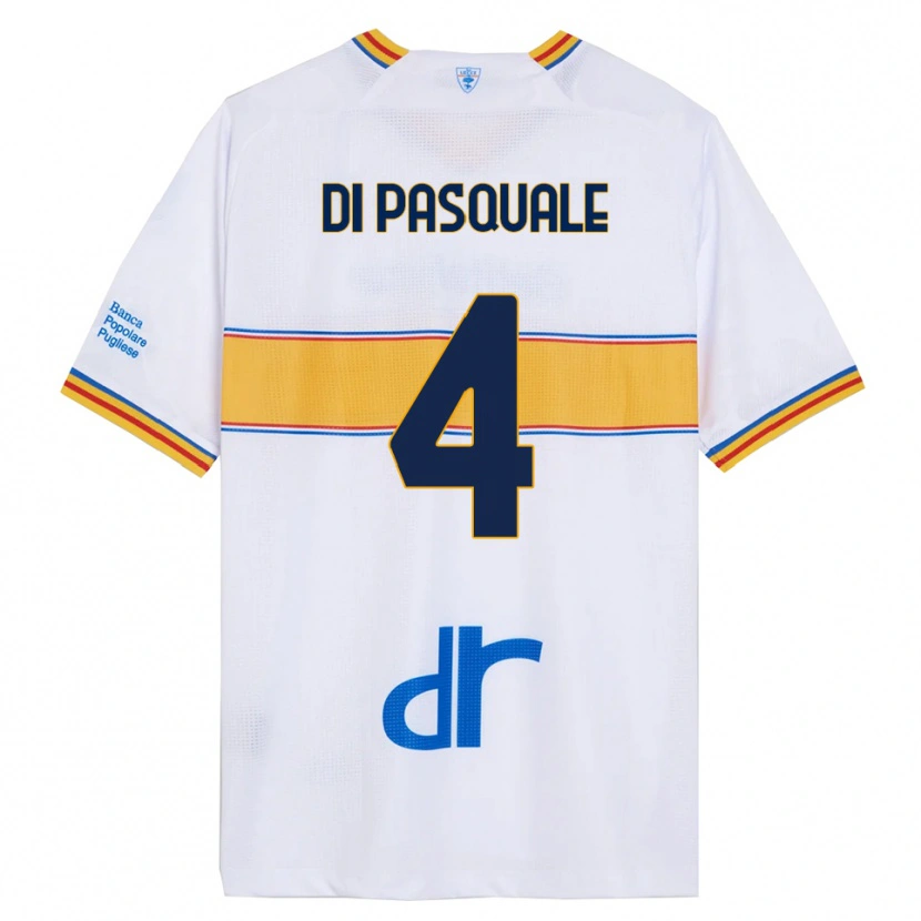 Danxen Dame Alessandro Di Pasquale #4 Hvit Gul Bortetrøye Drakt Trøye 2025/26 Skjorter T-Skjorte