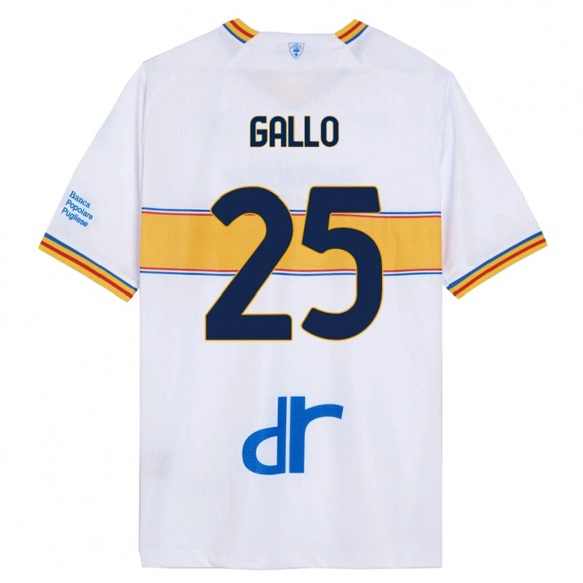 Danxen Dame Antonino Gallo #25 Hvit Gul Bortetrøye Drakt Trøye 2025/26 Skjorter T-Skjorte