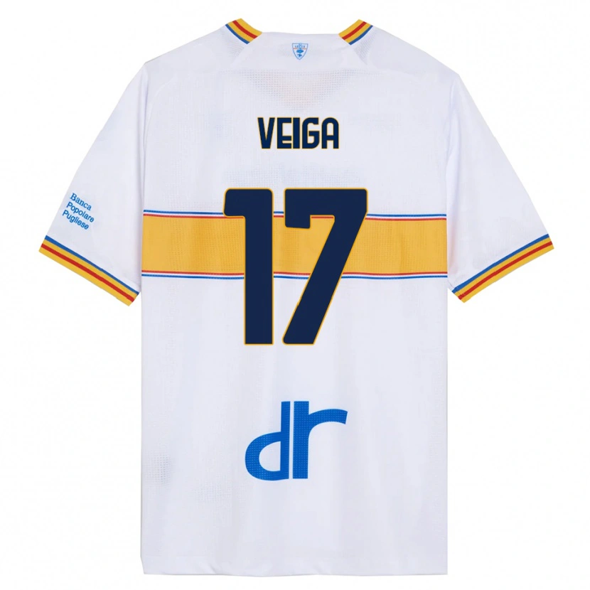 Danxen Dame Danilo Veiga #17 Hvit Gul Bortetrøye Drakt Trøye 2025/26 Skjorter T-Skjorte