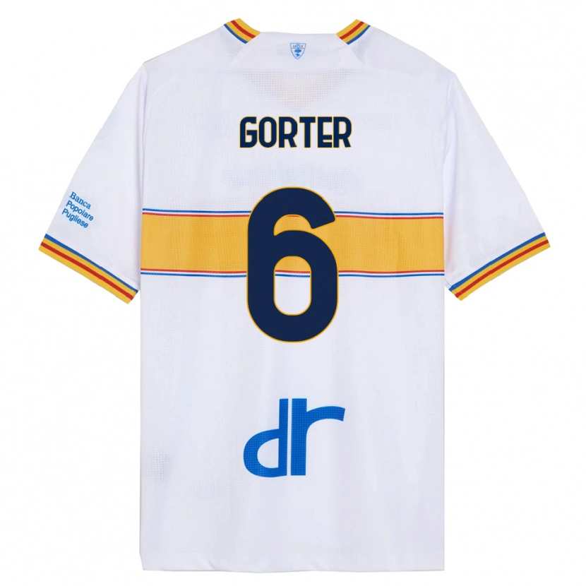 Danxen Dame Olaf Gorter #6 Hvit Gul Bortetrøye Drakt Trøye 2025/26 Skjorter T-Skjorte