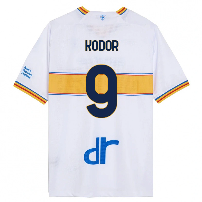 Danxen Dame Jason Kodor #9 Hvit Gul Bortetrøye Drakt Trøye 2025/26 Skjorter T-Skjorte