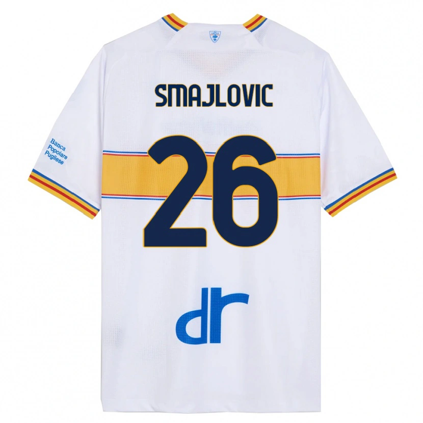 Danxen Dame Zinedin Smajlovic #26 Hvit Gul Bortetrøye Drakt Trøye 2025/26 Skjorter T-Skjorte