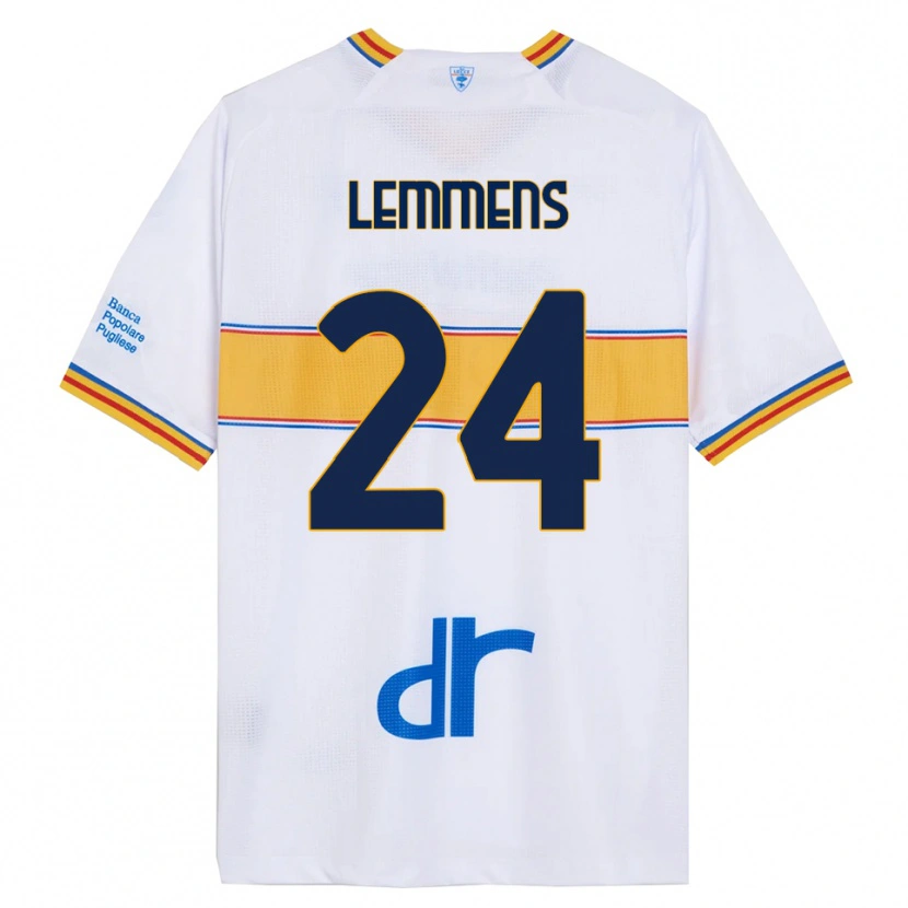Danxen Dame Mats Lemmens #24 Hvit Gul Bortetrøye Drakt Trøye 2025/26 Skjorter T-Skjorte