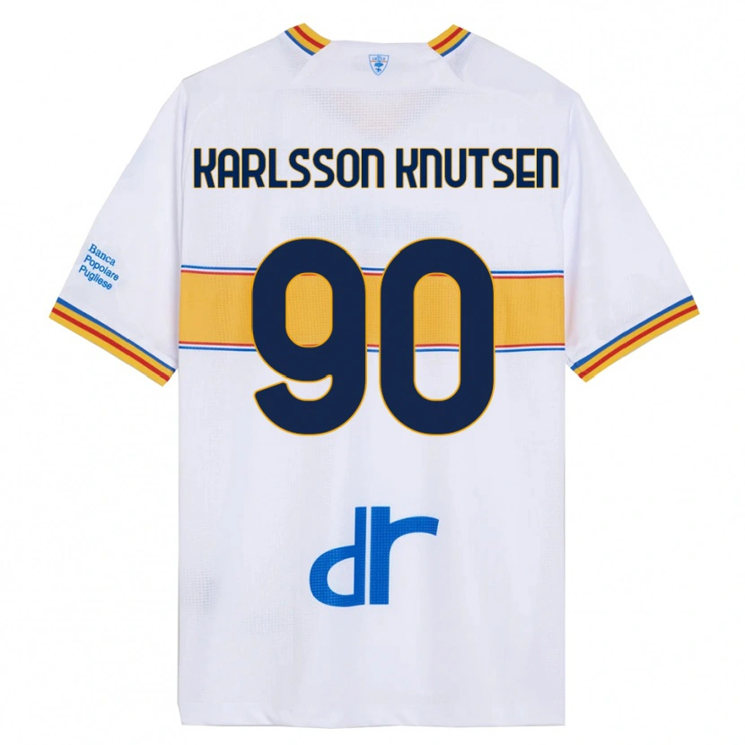 Danxen Dame Storm Karlsson Knutsen #90 Hvit Gul Bortetrøye Drakt Trøye 2025/26 Skjorter T-Skjorte