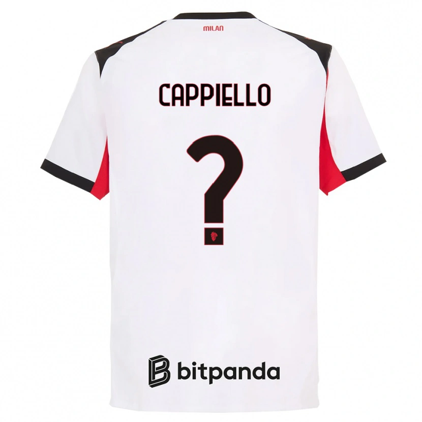 Danxen Dame Flavio Cappiello #0 Hvit Svart Bortetrøye Drakt Trøye 2025/26 Skjorter T-Skjorte