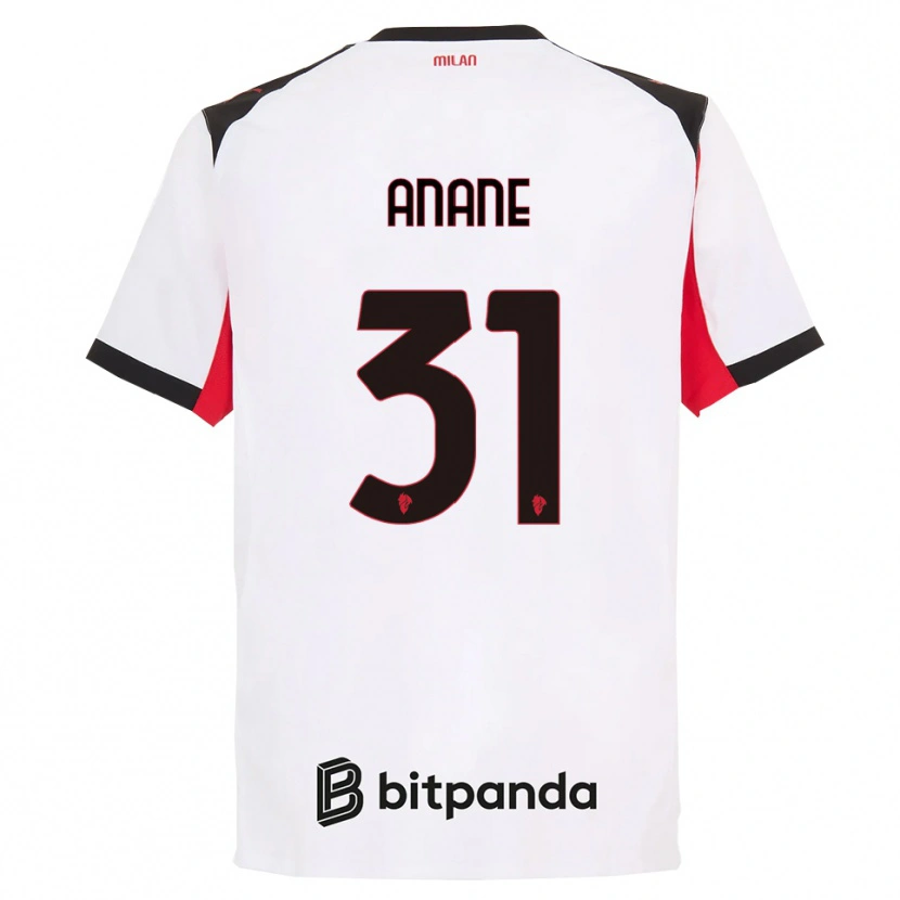 Danxen Dame Emmanuel Anane #31 Hvit Svart Bortetrøye Drakt Trøye 2025/26 Skjorter T-Skjorte