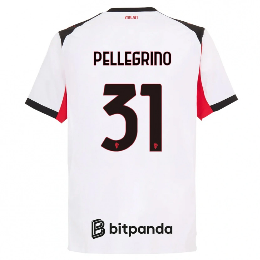 Danxen Dame Marco Pellegrino #31 Hvit Svart Bortetrøye Drakt Trøye 2025/26 Skjorter T-Skjorte