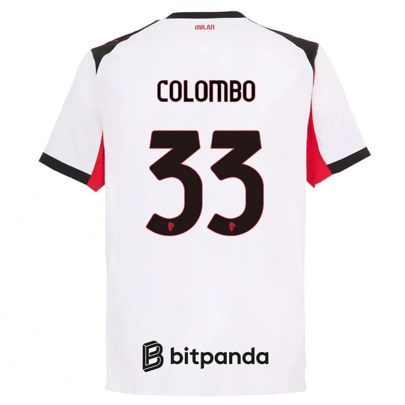 Danxen Dame Federico Colombo #33 Hvit Svart Bortetrøye Drakt Trøye 2025/26 Skjorter T-Skjorte