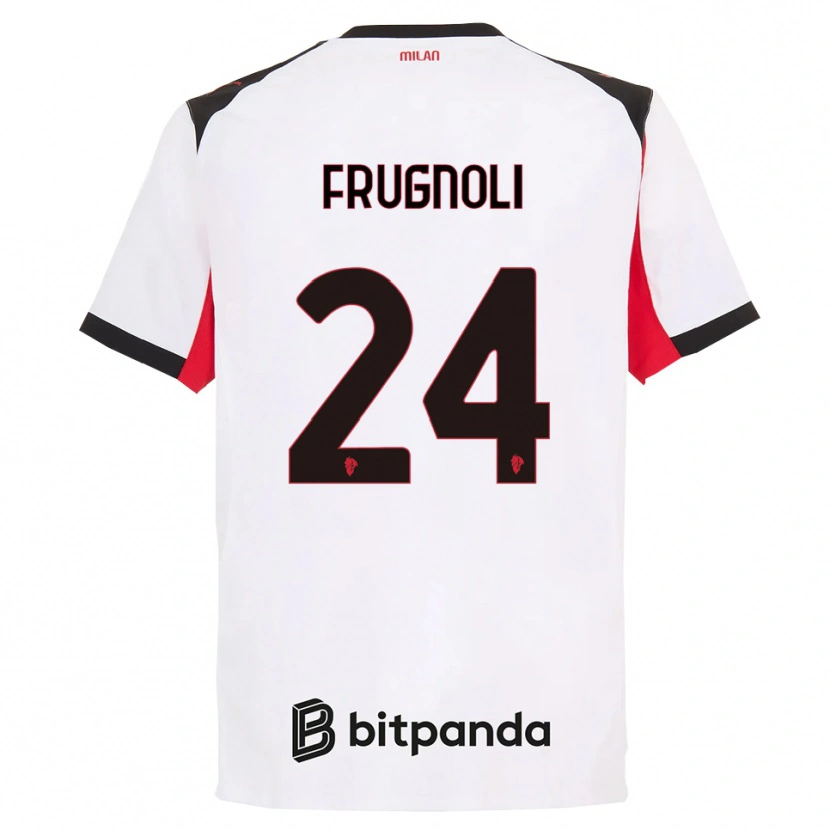 Danxen Dame Leonardo Frugnoli #24 Hvit Svart Bortetrøye Drakt Trøye 2025/26 Skjorter T-Skjorte