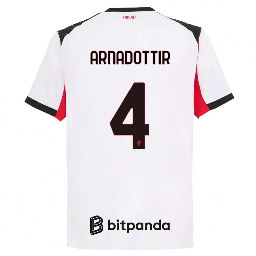 Danxen Dame Guony Arnadottir #4 Hvit Svart Bortetrøye Drakt Trøye 2025/26 Skjorter T-Skjorte