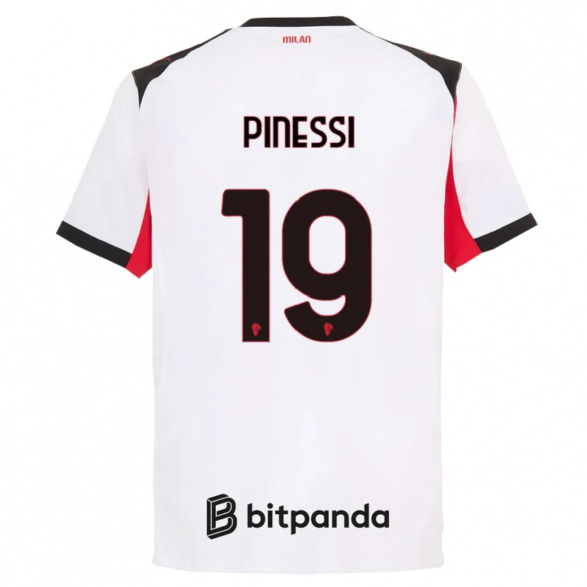 Danxen Dame Riccardo Pinessi #19 Hvit Svart Bortetrøye Drakt Trøye 2025/26 Skjorter T-Skjorte