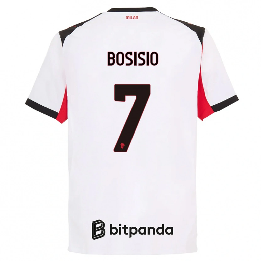 Danxen Dame Josuè Bosisio #7 Hvit Svart Bortetrøye Drakt Trøye 2025/26 Skjorter T-Skjorte