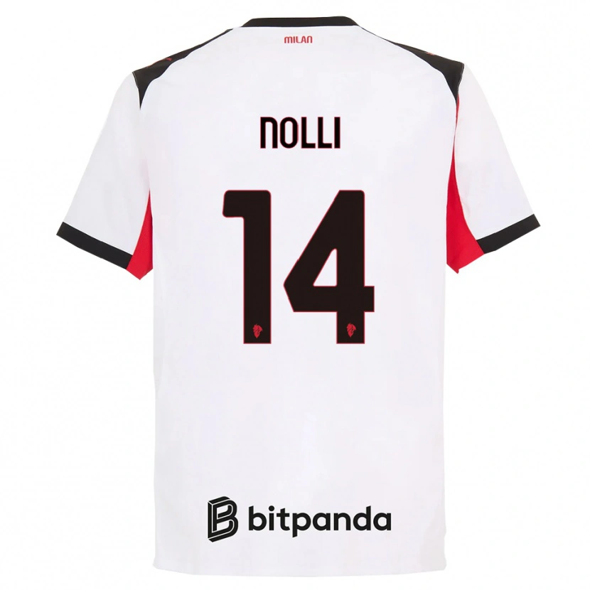 Danxen Dame Luca Nolli #14 Hvit Svart Bortetrøye Drakt Trøye 2025/26 Skjorter T-Skjorte