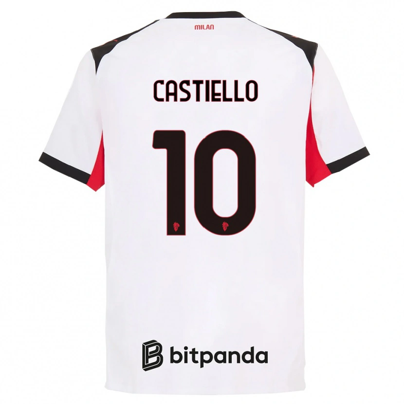 Danxen Dame Alex Castiello #10 Hvit Svart Bortetrøye Drakt Trøye 2025/26 Skjorter T-Skjorte
