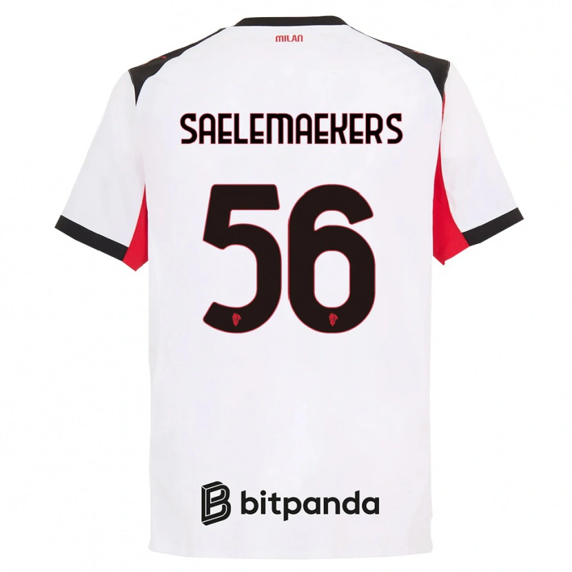 Danxen Dame Alexis Saelemaekers #56 Hvit Svart Bortetrøye Drakt Trøye 2025/26 Skjorter T-Skjorte