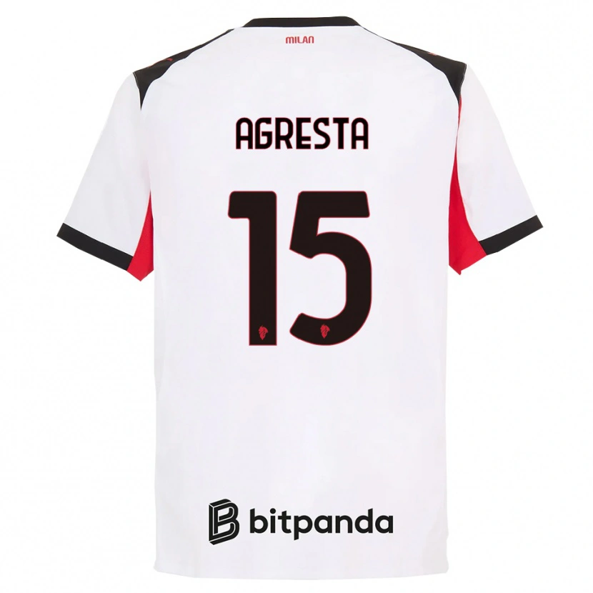 Danxen Dame Stefano Agresta #15 Hvit Svart Bortetrøye Drakt Trøye 2025/26 Skjorter T-Skjorte
