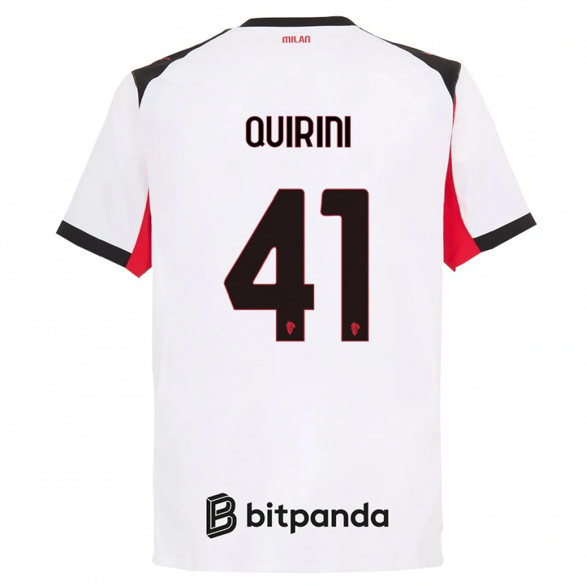 Danxen Dame Ettore Quirini #41 Hvit Svart Bortetrøye Drakt Trøye 2025/26 Skjorter T-Skjorte