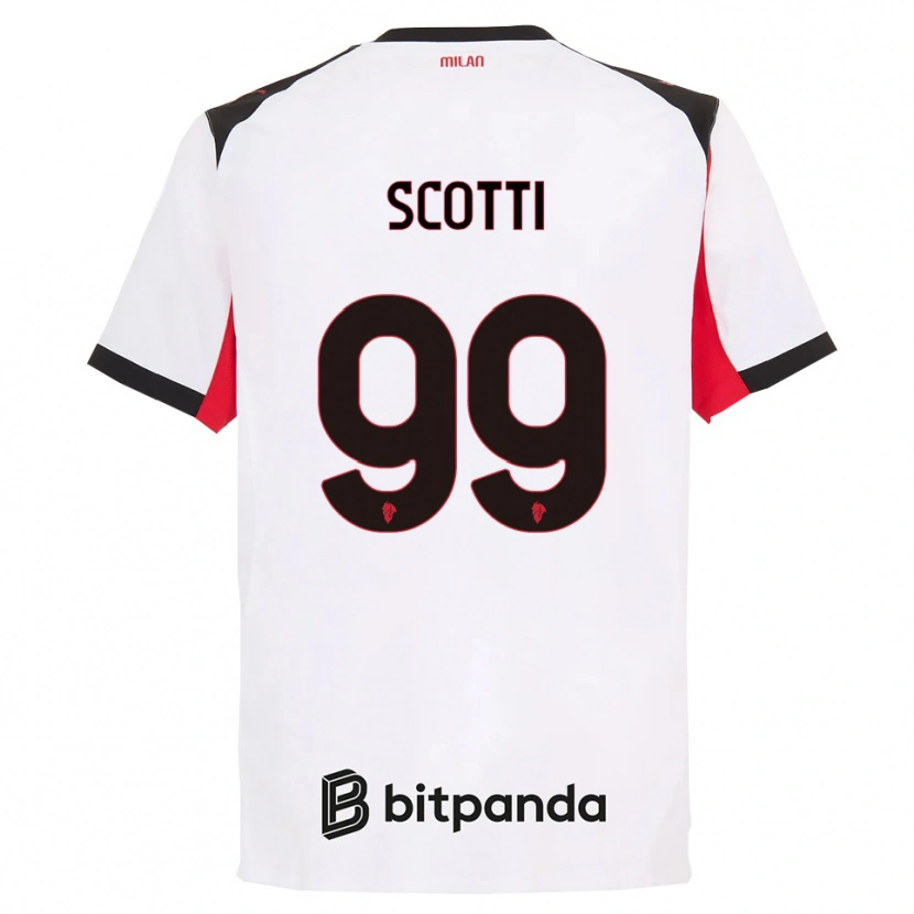 Danxen Dame Filippo Scotti #99 Hvit Svart Bortetrøye Drakt Trøye 2025/26 Skjorter T-Skjorte