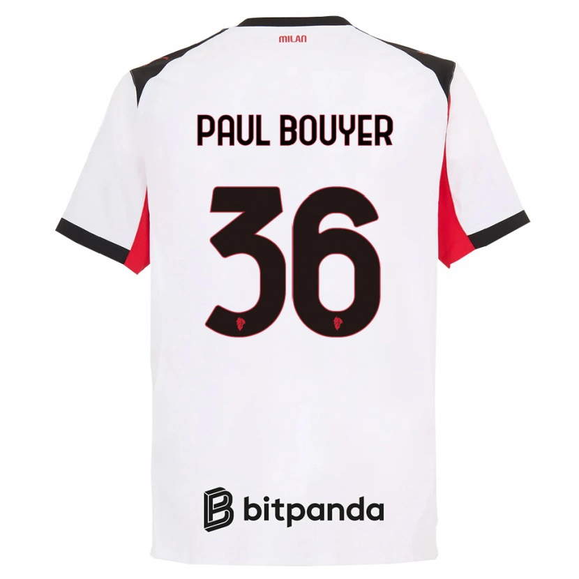 Danxen Dame Léo Paul Bouyer #36 Hvit Svart Bortetrøye Drakt Trøye 2025/26 Skjorter T-Skjorte