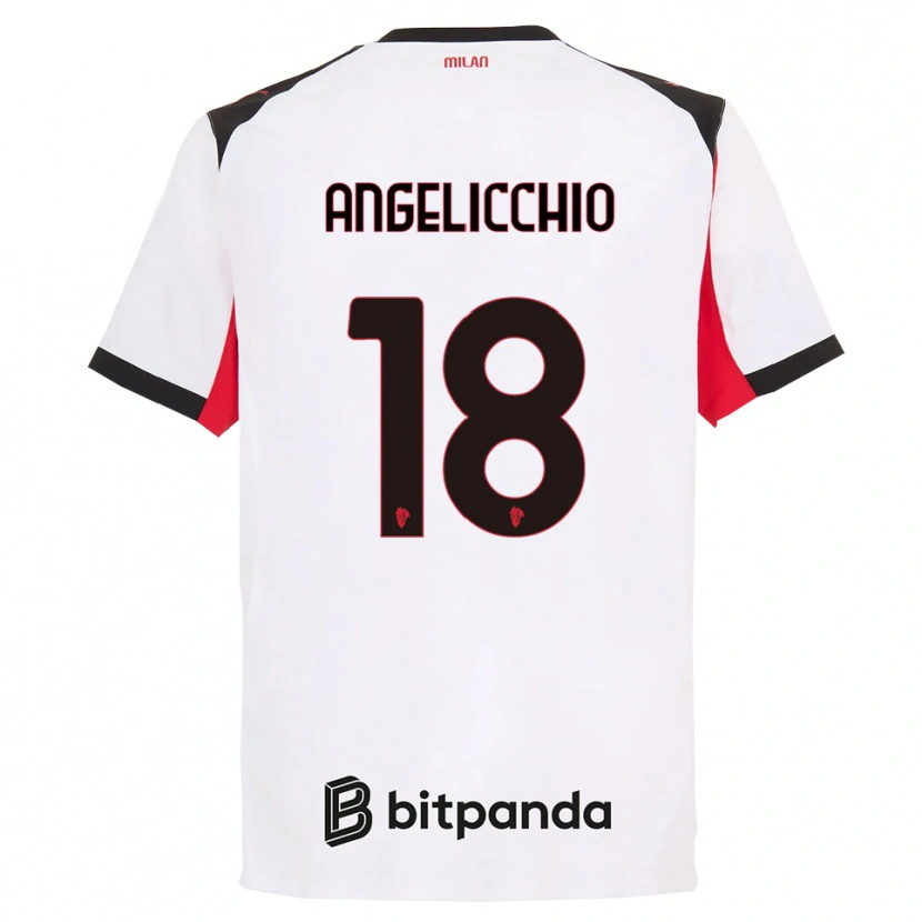 Danxen Dame Mattia Angelicchio #18 Hvit Svart Bortetrøye Drakt Trøye 2025/26 Skjorter T-Skjorte