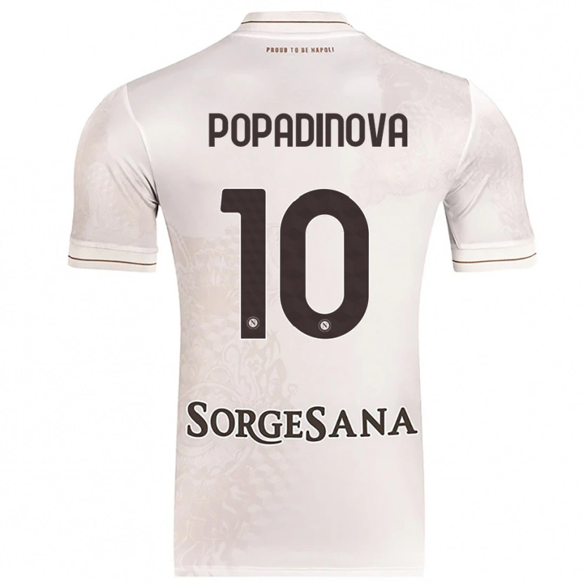 Danxen Dame Evdokiya Popadinova #10 Champagne Brun Bortetrøye Drakt Trøye 2025/26 Skjorter T-Skjorte