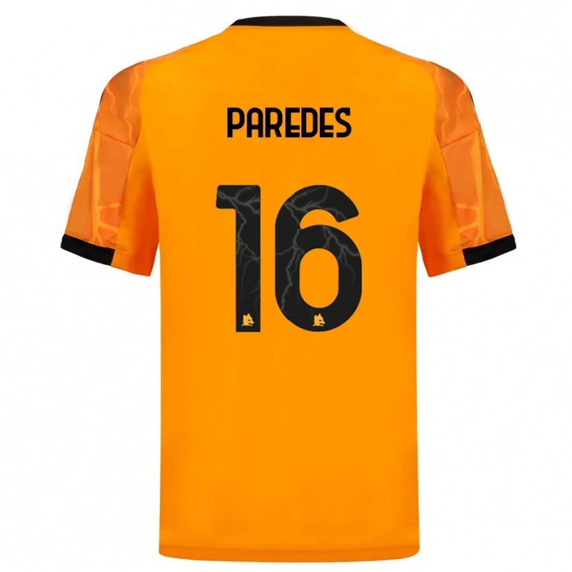 Danxen Dame Leandro Paredes #16 Oransje Svart Bortetrøye Drakt Trøye 2025/26 Skjorter T-Skjorte