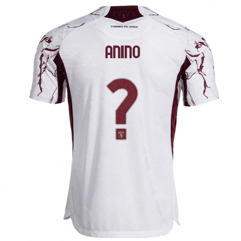 Danxen Dame Riccardo Anino #0 Hvit Burgunder Bortetrøye Drakt Trøye 2025/26 Skjorter T-Skjorte