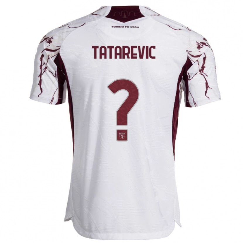 Danxen Dame Dino Tatarevic #0 Hvit Burgunder Bortetrøye Drakt Trøye 2025/26 Skjorter T-Skjorte