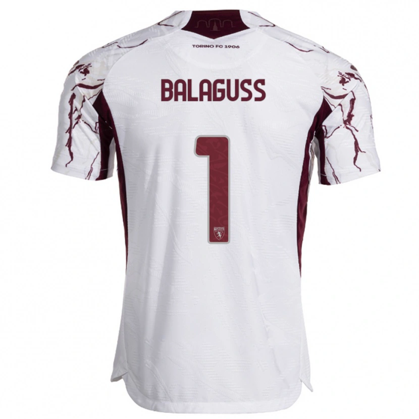 Danxen Dame Nils Balaguss #1 Hvit Burgunder Bortetrøye Drakt Trøye 2025/26 Skjorter T-Skjorte
