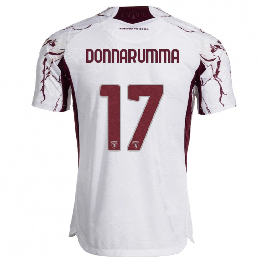 Danxen Dame Antonio Donnarumma #17 Hvit Burgunder Bortetrøye Drakt Trøye 2025/26 Skjorter T-Skjorte
