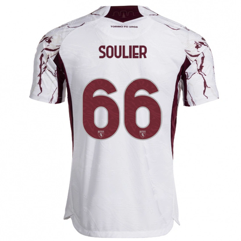 Danxen Dame Evan Soulier #66 Hvit Burgunder Bortetrøye Drakt Trøye 2025/26 Skjorter T-Skjorte