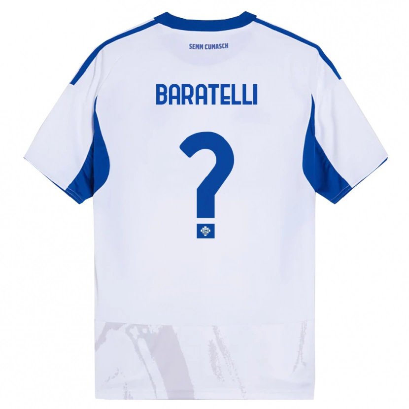 Danxen Dame Mattia Baratelli #0 Hvit Blå Bortetrøye Drakt Trøye 2025/26 Skjorter T-Skjorte