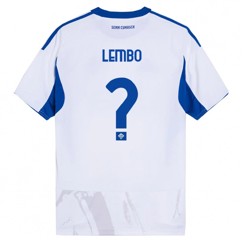 Danxen Dame Francesco Lembo #0 Hvit Blå Bortetrøye Drakt Trøye 2025/26 Skjorter T-Skjorte