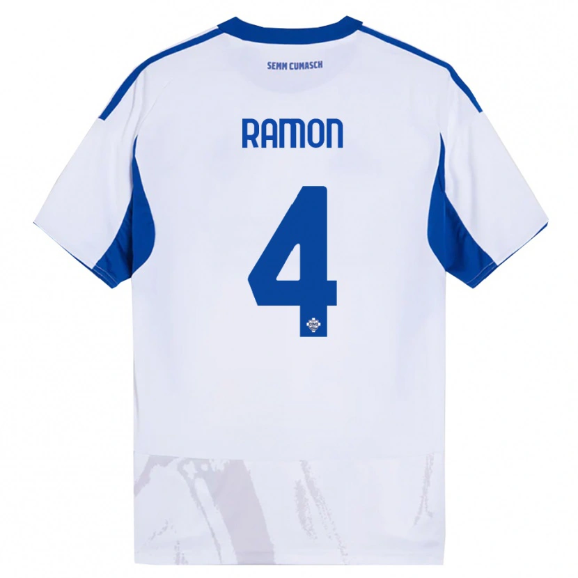 Danxen Dame Jacobo Ramón #4 Hvit Blå Bortetrøye Drakt Trøye 2025/26 Skjorter T-Skjorte