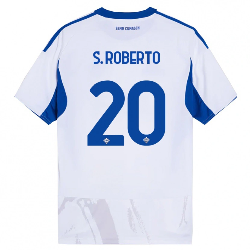 Danxen Dame Sergi Roberto #20 Hvit Blå Bortetrøye Drakt Trøye 2025/26 Skjorter T-Skjorte