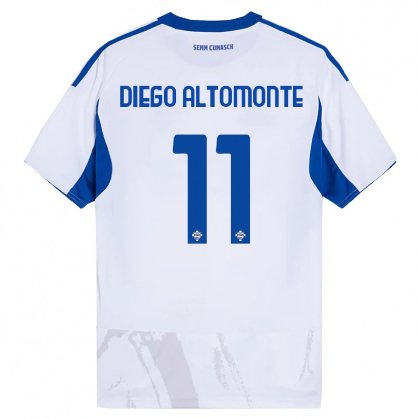 Danxen Dame Thomas Diego Altomonte #11 Hvit Blå Bortetrøye Drakt Trøye 2025/26 Skjorter T-Skjorte