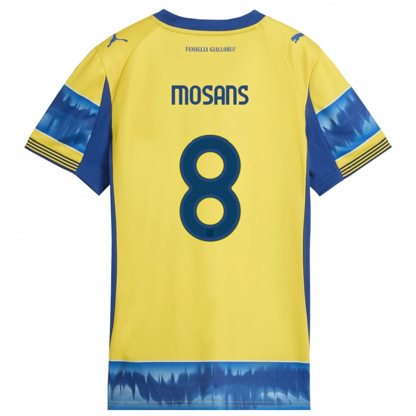 Danxen Dame Kristaps Mosans #8 Gul Blå Bortetrøye Drakt Trøye 2025/26 Skjorter T-Skjorte