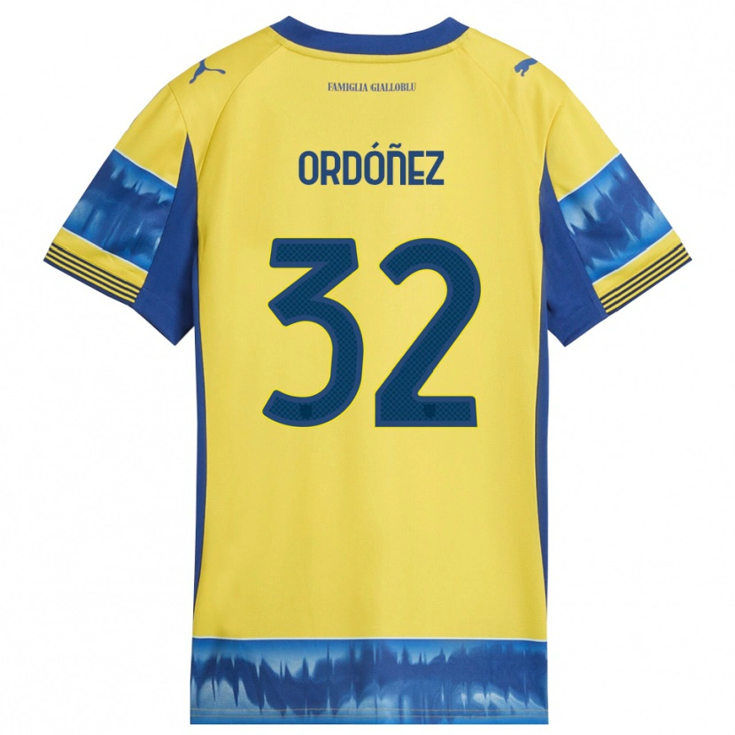 Danxen Dame Christian Ordóñez #32 Gul Blå Bortetrøye Drakt Trøye 2025/26 Skjorter T-Skjorte