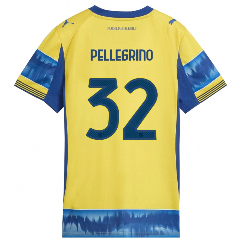 Danxen Dame Mateo Pellegrino #32 Gul Blå Bortetrøye Drakt Trøye 2025/26 Skjorter T-Skjorte