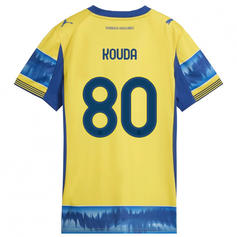 Danxen Dame Rachid Kouda #80 Gul Blå Bortetrøye Drakt Trøye 2025/26 Skjorter T-Skjorte