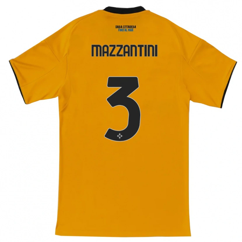 Danxen Dame Niccolò Mazzantini #3 Oransje Blå Bortetrøye Drakt Trøye 2025/26 Skjorter T-Skjorte