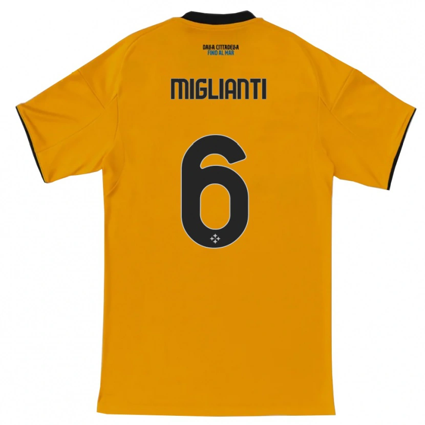 Danxen Dame Niccolò Miglianti #6 Oransje Blå Bortetrøye Drakt Trøye 2025/26 Skjorter T-Skjorte