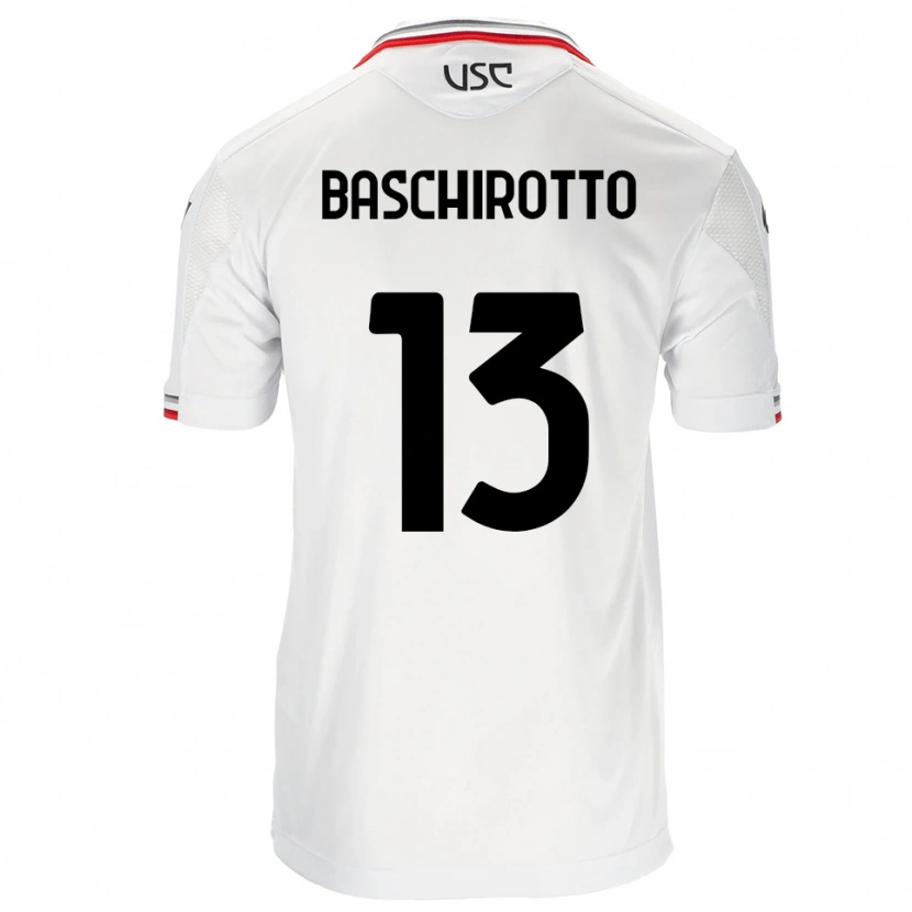 Danxen Dame Federico Baschirotto #13 Hvit Rød Bortetrøye Drakt Trøye 2025/26 Skjorter T-Skjorte