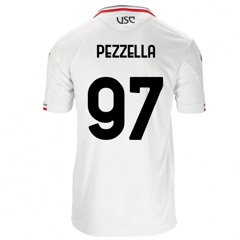 Danxen Dame Giuseppe Pezzella #97 Hvit Rød Bortetrøye Drakt Trøye 2025/26 Skjorter T-Skjorte