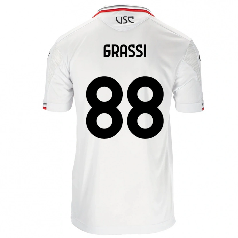 Danxen Dame Alberto Grassi #88 Hvit Rød Bortetrøye Drakt Trøye 2025/26 Skjorter T-Skjorte