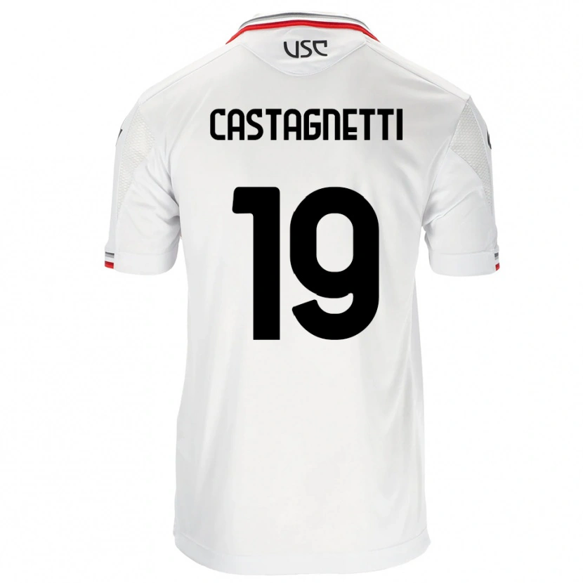 Danxen Dame Michele Castagnetti #19 Hvit Rød Bortetrøye Drakt Trøye 2025/26 Skjorter T-Skjorte